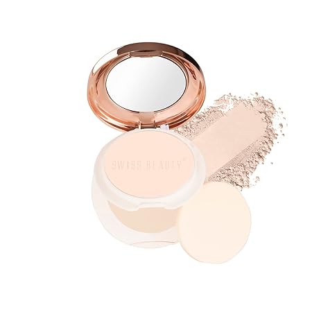 Swiss Beauty Oil Control Compact Powder for Matte Flawless Finish | Shade | Pearl Ivory