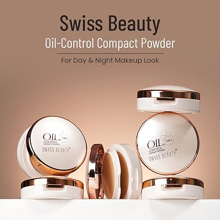 Swiss Beauty Oil Control Compact Powder for Matte Flawless Finish | Shade | Pearl Ivory