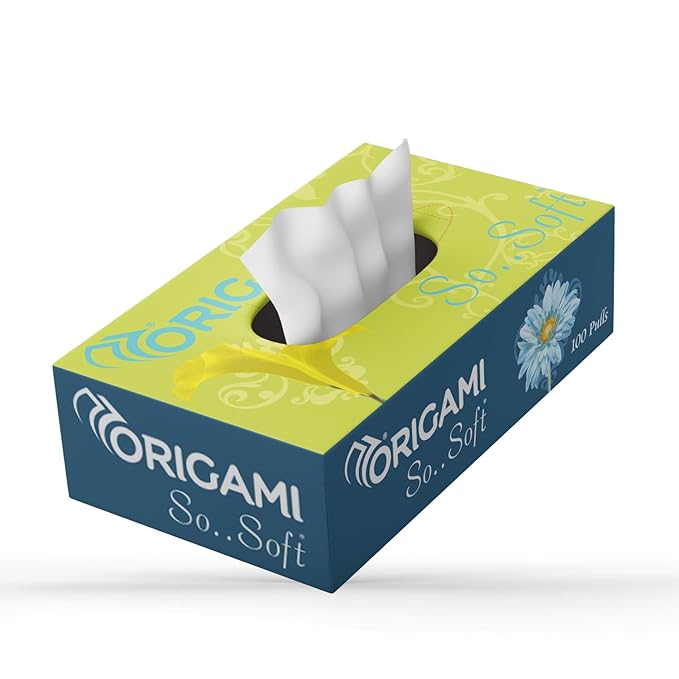 Origami 2 Ply Facial Tissue Box Car Tissue (Pack of 4)