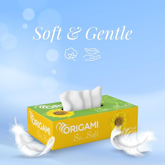 Origami 2 Ply Facial Tissue Box Car Tissue (Pack of 4)