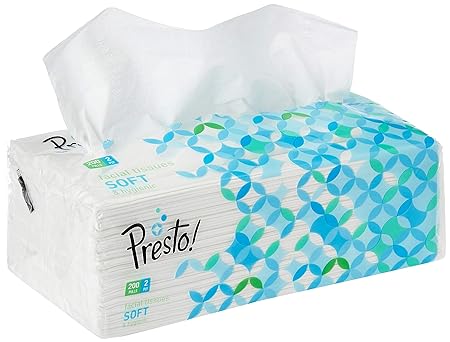 Presto 2 Ply Facial Tissue Soft Pack (Pack of 3)