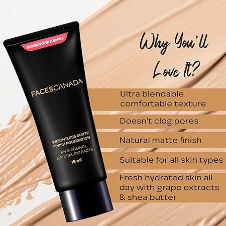 Faces Canada Weightless Matte Finish Foundation | Ivory