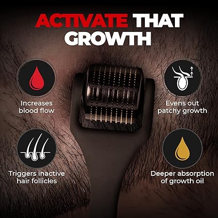 Beardo Beard Activator Derma Roller for Men | 540 | 0.5mm Chromium needles