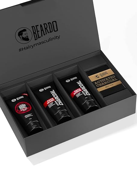 Beardo Charcoal 4-in-1 Giftset for Men | Complete Face & Body kit | For All Skin Types