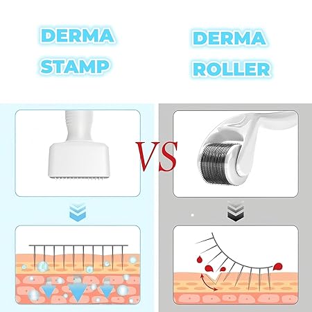 Derma Pen Stamp For men and Women, Adjustable Microneedling Stamp For Skin - 0.5mm - 3mm Titanium Micro Needle Derma Stamp For Skin Care