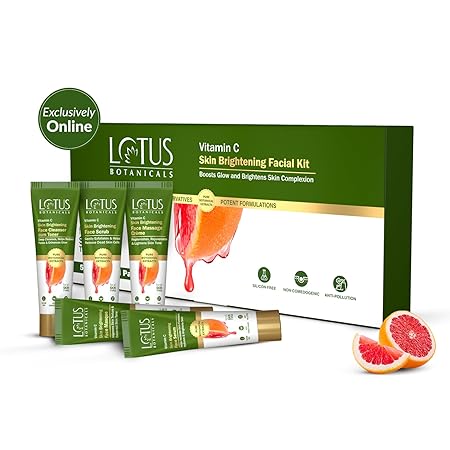 Lotus Botanicals Vitamin C Skin Brightening Facial Kit | Boosts Glow | Brightens Skin Complexion | For All
