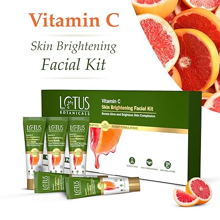 Lotus Botanicals Vitamin C Skin Brightening Facial Kit | Boosts Glow | Brightens Skin Complexion | For All