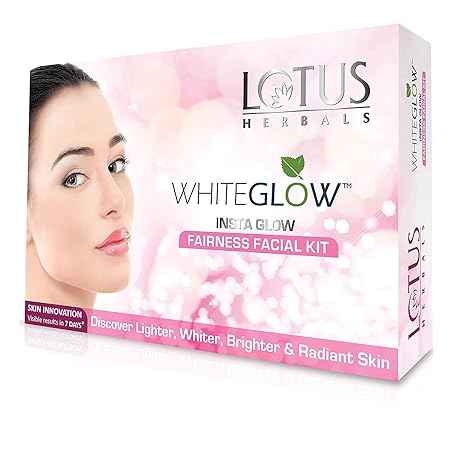 Lotus Herbals Whiteglow Insta Glow 1 Facial Kit for Cleansing | Whitening | Smoothing For Radiant Glowing