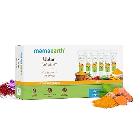 Mamaearth Ubtan Facial Kit with Turmeric & Saffron for Glowing Skin | For All Skin Types