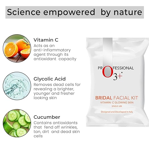 O3+ Bridal Facial Kit Vitamin C for Glowing Skin and Radiant Complexion | For All Skin Types