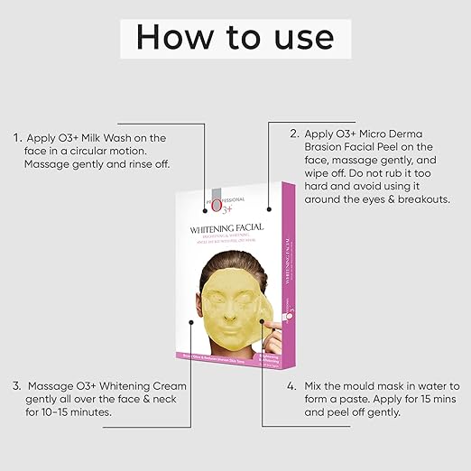 O3+ Whitening Facial Kit With Brightening & Whitening Peel Off Power Mask | For All Skin Types