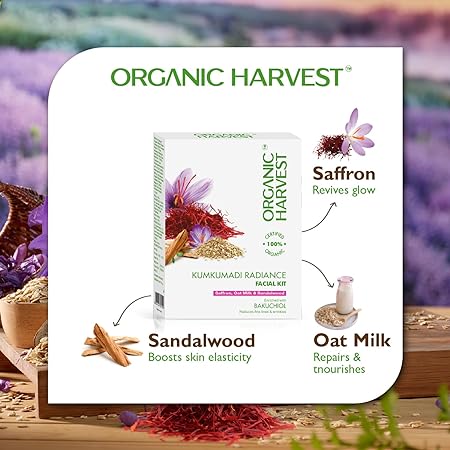 Organic Harvest Kumkumadi Radiance Facial Kit: Saffron | Oat Milk & Sandalwood | For All Skin Types