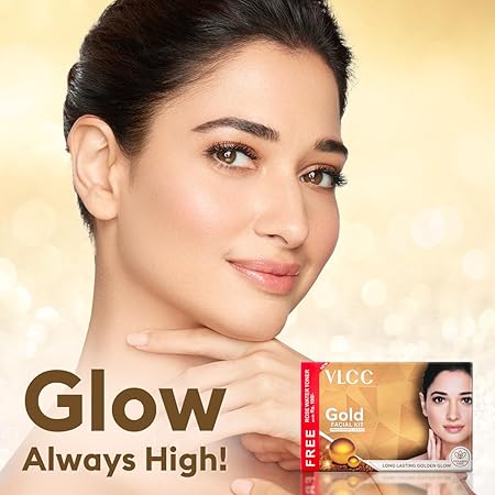 VLCC Gold Facial Kit with FREE Rose Water Toner | For All Skin Types