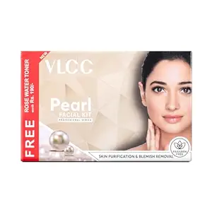 VLCC Pearl Facial Kit with FREE Rose Water Toner | For All Skin Types