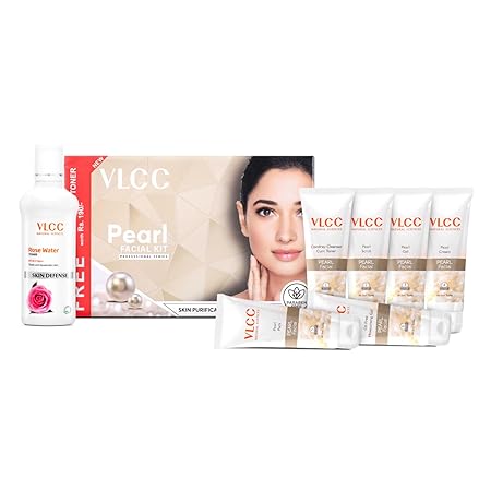 VLCC Pearl Facial Kit with FREE Rose Water Toner | For All Skin Types