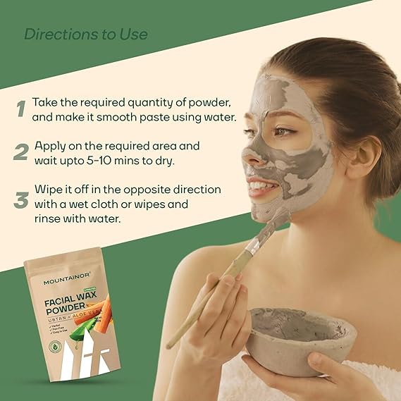 MOUNTAINOR Facial Hair Removal Wax Powder with Ubtan & Aloe Vera