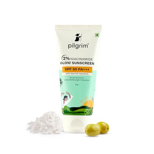 Pilgrim 2% Niacinamide Glow Sunscreen SPF 50 +++ for men and women with Spanish Squalane
