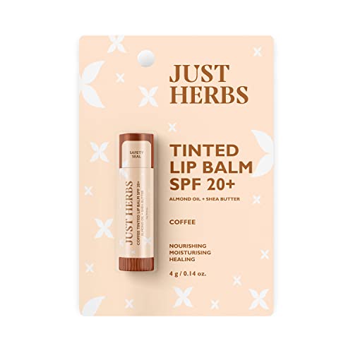 Just Herbs Tinted Lip Balm For Men And Women With Spf 20+ For Dark Lips To Lighten, Cherry