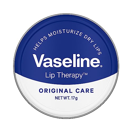 Vaseline Lip Tins Original Care, Infused With Vitamin E To Hydrate & Moisturize Dry Lips, Transparent