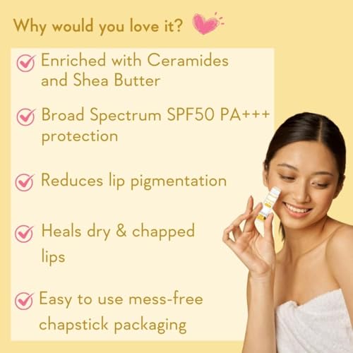 Wishcare Ceramide Lip Balm With Spf50 Pa+++ - Kojic Acid & Niacinamide - For Lip Lightening & Protection