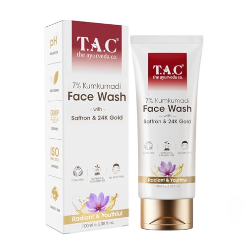 TAC - The Ayurveda Co. 7% Kumkumadi Face Wash With Saffron For Visibly Glowing Skin | Face Cleanser | Removes
