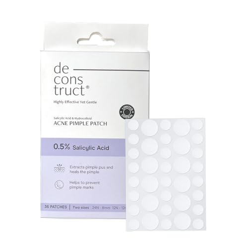 Deconstruct Pimple Patch with 0.5 Percent Salicylic Acid and Hydrocolloid | Spot Treatment Patches for Acne