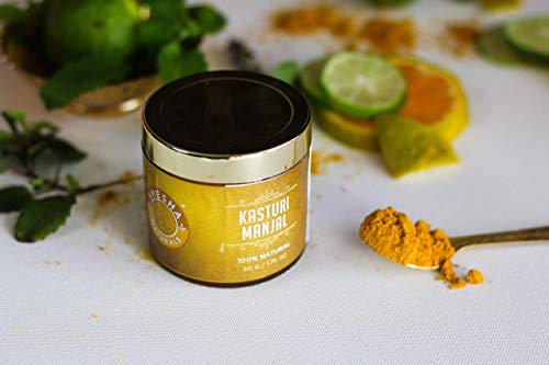 Shesha Naturals Kasturi Manjal Wild Turmeric Powder | Traditional Ayurvedic Powder for Glowing Skin