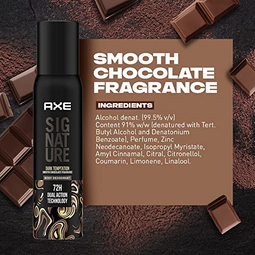 AXE Signature Dark Temptation Long Lasting No Gas Body Deodorant Spray for Men | Chocolate Aromatic Fragrance