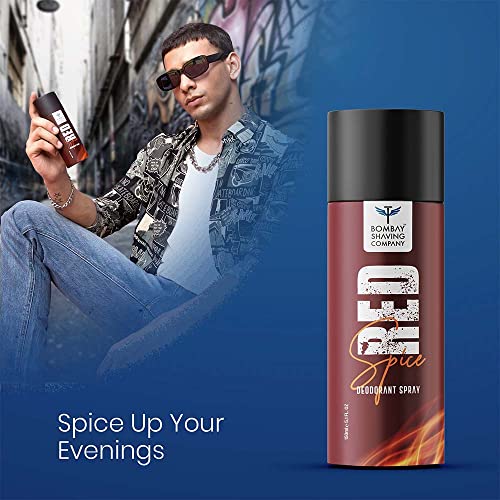 Bombay Shaving Company Body Spray Red Spice and Black Vibe for Men Pack of 2 | Premium Deodorant Combo
