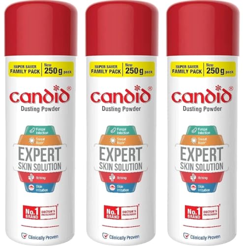 Candid Dusting Powder Expert Skin Solution Prevents Sweat Rash | Itching | Fungal Infection & Skin Irritation | Pack of 3