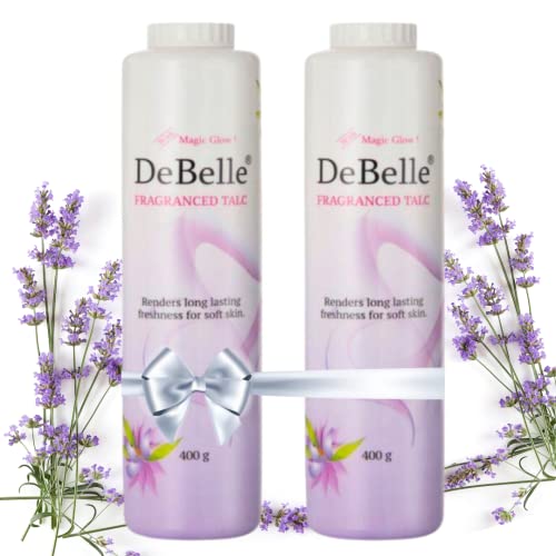 DeBelle Fragranced Face and Body Talc Lavender Talcum Face Powder for men & Women | Pack of 2