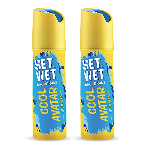 Set Wet Cool Avatar Refreshing Mint Deodorant for Men Pack of 2 | Cool Minty Long Lasting Body Spray