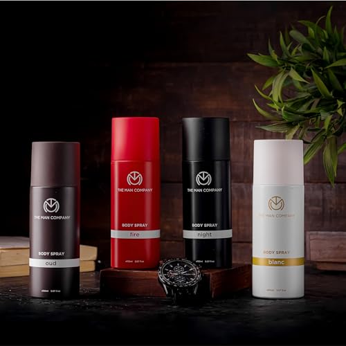 The Man Company Blanc Fire Night and Oud Deodorant Set for Men | Long Lasting Freshness Spray Variety Combo