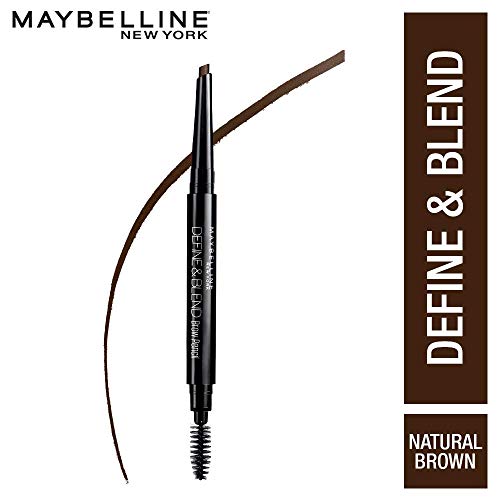 Maybelline New York Brow Pencil | With Spoolie | Define & Blend Brow Pencil | Natural Brown