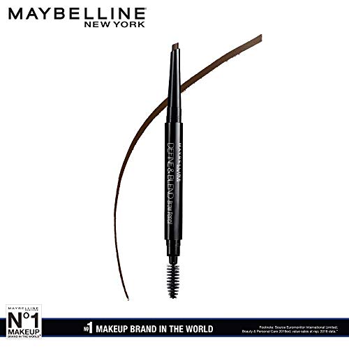Maybelline New York Brow Pencil | With Spoolie | Define & Blend Brow Pencil | Natural Brown