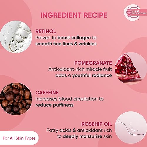 Dot & Key Pomegranate Retinol + Caffeine Eye Cream, Smoothens Fine Line & Wrinkles, Fades Dark Circles