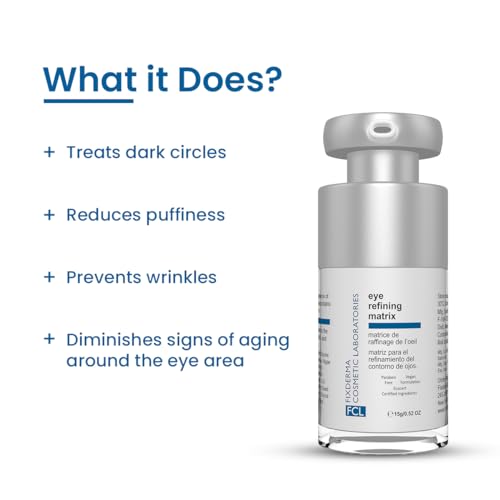 Fixderma FCL EYE REFINING MATRIX Under Eye Cream for Dark Circles, Puffiness & Fine Lines with Vitamin C & Hyaluronic Acid