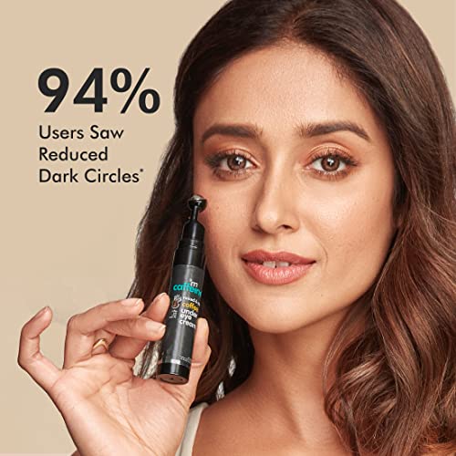 mCaffeine Coffee Under Eye Cream Gel for Dark Circles, Puffiness & Fine Lines With Cooling Massage Roller