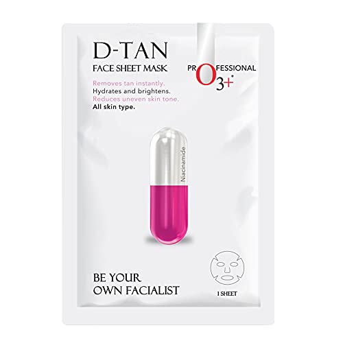 O3+ Facialist Dtan Face Sheet Mask With Niacinamide reduced dark spots, acne scars, and discoloration while giving ultimate brightening