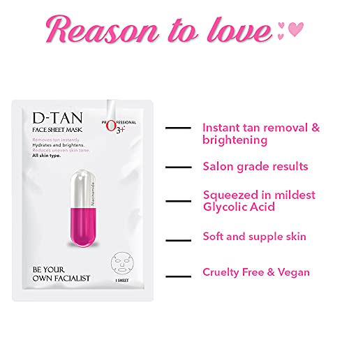 O3+ Facialist Dtan Face Sheet Mask With Niacinamide reduced dark spots, acne scars, and discoloration while giving ultimate brightening