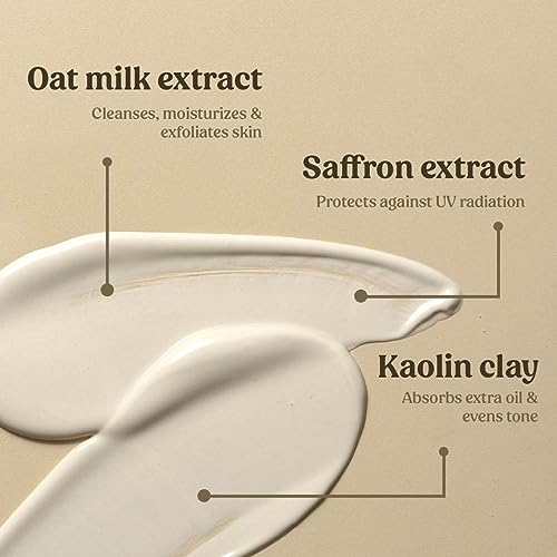 Vilvah Store Milk Mud Mask for De Tan | Non Comedogenic Brightening Mask with Oat Milk and Saffron
