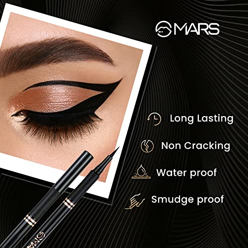 MARS Smudge Proof Liquid Pen Eyeliner with Ultra Fine Tip | Jet Black