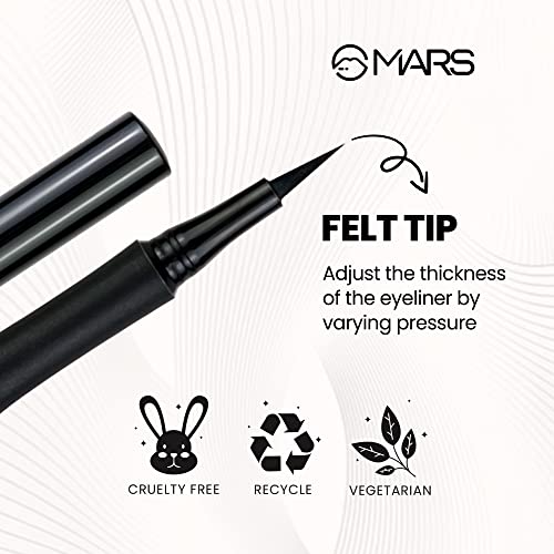 MARS Smudge Proof Liquid Pen Eyeliner with Ultra Fine Tip | Jet Black