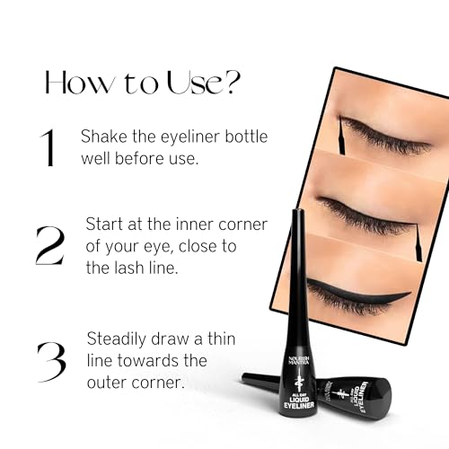 Nourish Mantra's All-Day Liquid Eyeliner | Formulated with Argan Oil | Vitamin E & Glycerine | Black Color