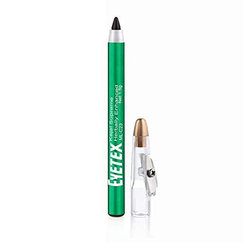 Eyetex Kajal Supreme Herbally Enhanced | Deep Black Matte Finish | Jet Black