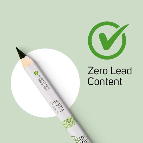Farmherbs 100% Herbal All Natural Kajal Pencil For Adults, Deep Black