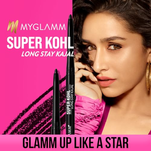 MyGlamm Super Kohl Long Stay Kajal Matte Finish | Black
