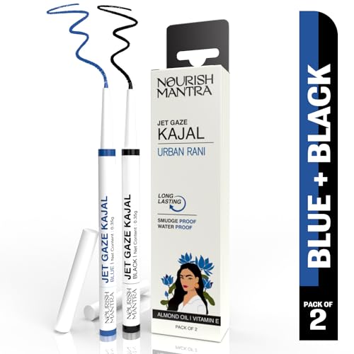 Nourish Mantra Jet Gaze Kajal Urban Rani | Combo | Black & Blue