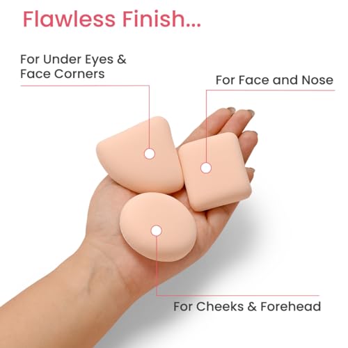 Earth Rhythm Beauty Makeup Powder Puff, Foundation Puff, Sponge for Smooth Coverage Ultra Soft Triangle