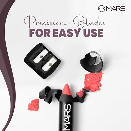 MARS 2 in1 Dual Sharpener I Professional Grade Sharpener Uses for Eyeliner | Lip Pencil | Eyebrow Pencil and Lip Crayon